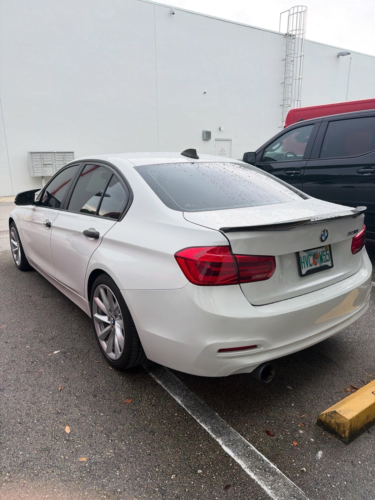 Another rear angle of the restored BMW